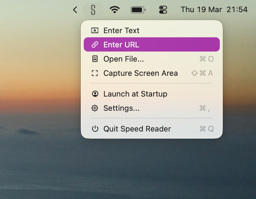 Menu Bar Access